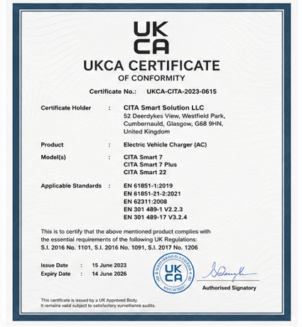 CITA EV certificate 2